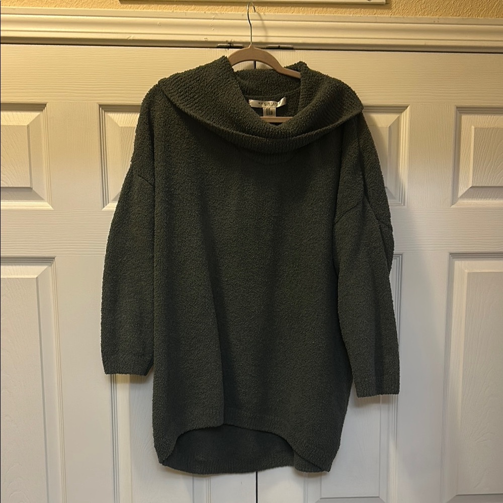 Cozy Green Cowl Neck Sweater
